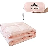 zzlamb Camping Blanket, Compact Lightweight Soft Puffy Blanket Water-Repellent, Packable Warm Quilt Down Alternative Picnic Hiking Backpacking Beach Travel RV Airplane Couch Car