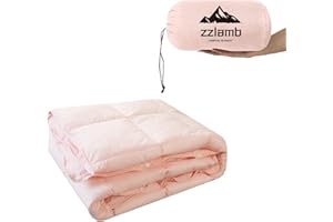 zzlamb Camping Blanket, Compact Lightweight Soft Puffy Blanket Water-Repellent, Packable Warm Quilt Down Alternative Picnic Hiking Backpacking Beach Travel RV Airplane Couch Car