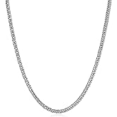 HZMAN 7mm Cuban Link Chains for Men, Silver/Gold-Plated Stainless Steel Necklace Chain, Mens Necklace 18, 20, 22, 24 Inch