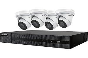HIKVISION ORIGINAL US VERSION HIKVISION EKI-K41T44 4-Channel 4K NVR Value Express Kit with (4) 4MP Outdoor Network Turret Camera, (2.8 mm Fixed Lens), RJ45 Connections