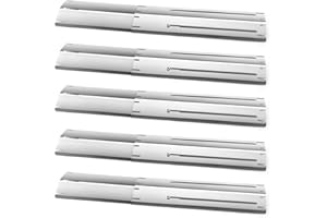 TEREFOUR Adjustable Heat Plate Shield, Universal Heat Burner Tents, Heavy Duty Flame Tamer for Charbroil and Other Gas Grill Models, BBQ Replacement Parts, Extends from 11.75" up to 21" L, 5Pack