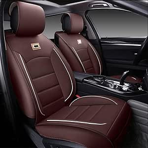 HYLH Fundas de Asiento Auto Set Universal, Cojines de Cuero para los
