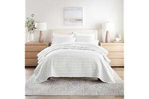 LINEN MARKET Quilts Twin Sprouting Vines Light Gray
