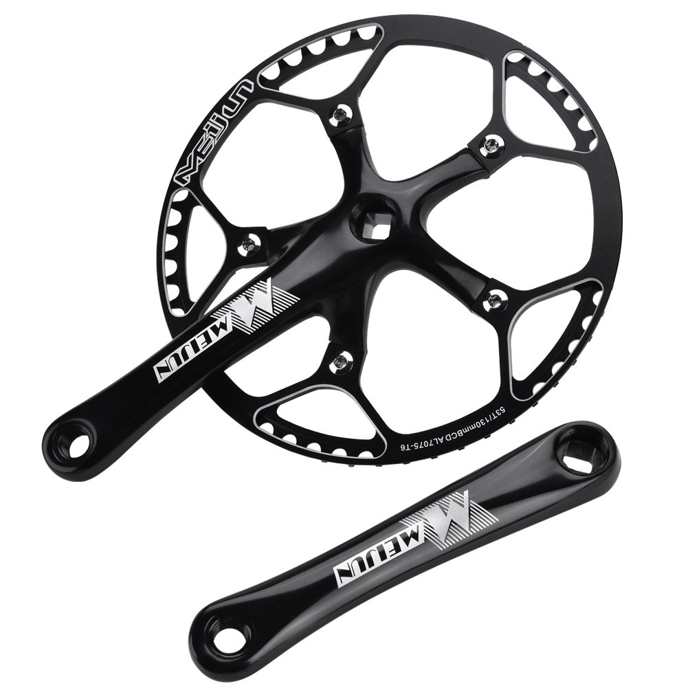 B07ckfzmx7ブラック Taperアルミニウム合金自転車シングルスピードクランクアームセット Vgebyバイクcrankset 水平square クランクセット 注目のブランド