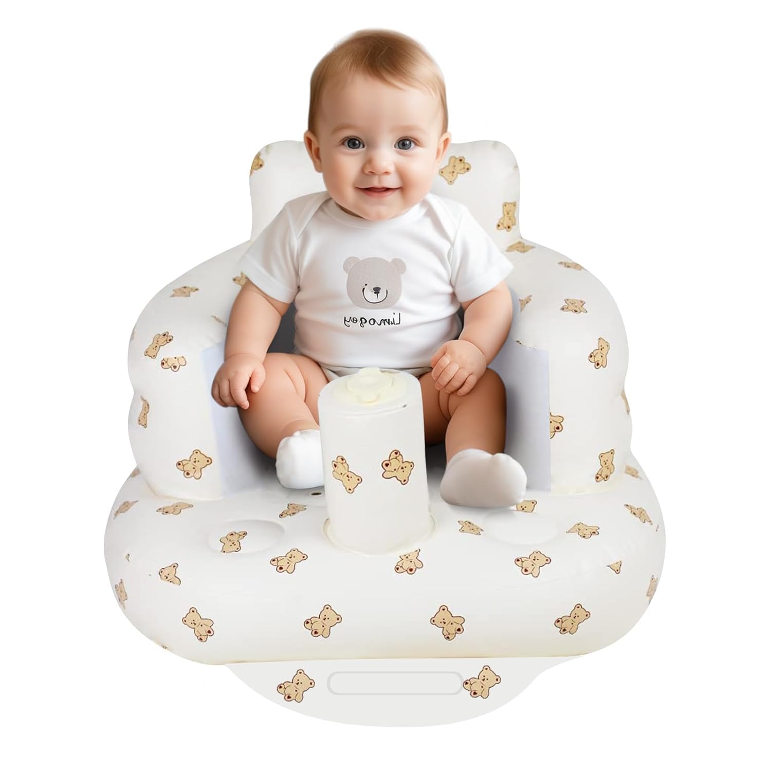 Photo 1 of AirSwim Inflatable Baby Seat, Inflatable Baby Chair for Babies 3 Months and Up Summer Baby Inflatable Seat for Sitting Up, Blow Up Baby Floor Seat with Built in Air Pump, Bear