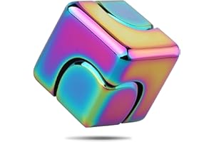 Infinity Fidget Cube Spinner Toy for Kids Adults, Metal Fidget Puzzle Block Figner Gyro, Cool Mini Gadget Stuff Stress Relief