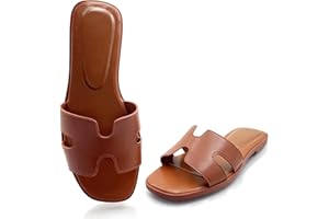 FONOWKE Womens Flat Sandals,Anti slip fashion sandals,Flat Slide Sandals for women,Comfy Style,women's gift, for vacation, sightseeing, and shopping