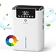 Dehumidifier for Bedroom, 68 oz 500Sq.ft Dehumidifiers with Touch Control LCD Screen Timer Auto-Off, Automatic Defrost, Portable Small Dehumidifier for Home, Bathroom, RV, Basement