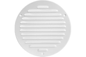 ECOPRO VENT White Metal 6'' Inch Round Ventilation Grille - Inside/Outside use - (Grille: 6''Ø/Cover Area: 7.25''Ø) - Air Vent Louver - Available 4 Sizes / 2 Types / 1 Color.