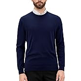 VPG 100% Wool Sweaters for Men, Crewneck Long Sleeve Regular Fit Knit Pullover for Casual Or Dressy