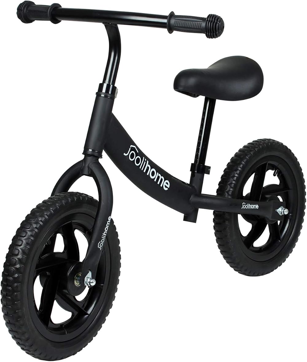 Stream 12 Inch Balance Bike Carbon Steel Frame No Pedal for Kids 2-6 Black