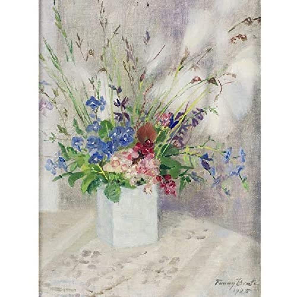 Artery8 Fanny Brate Flowers In Vase Bouquet Painting Art Print Canvas Premium Wall Decor Poster Mural
