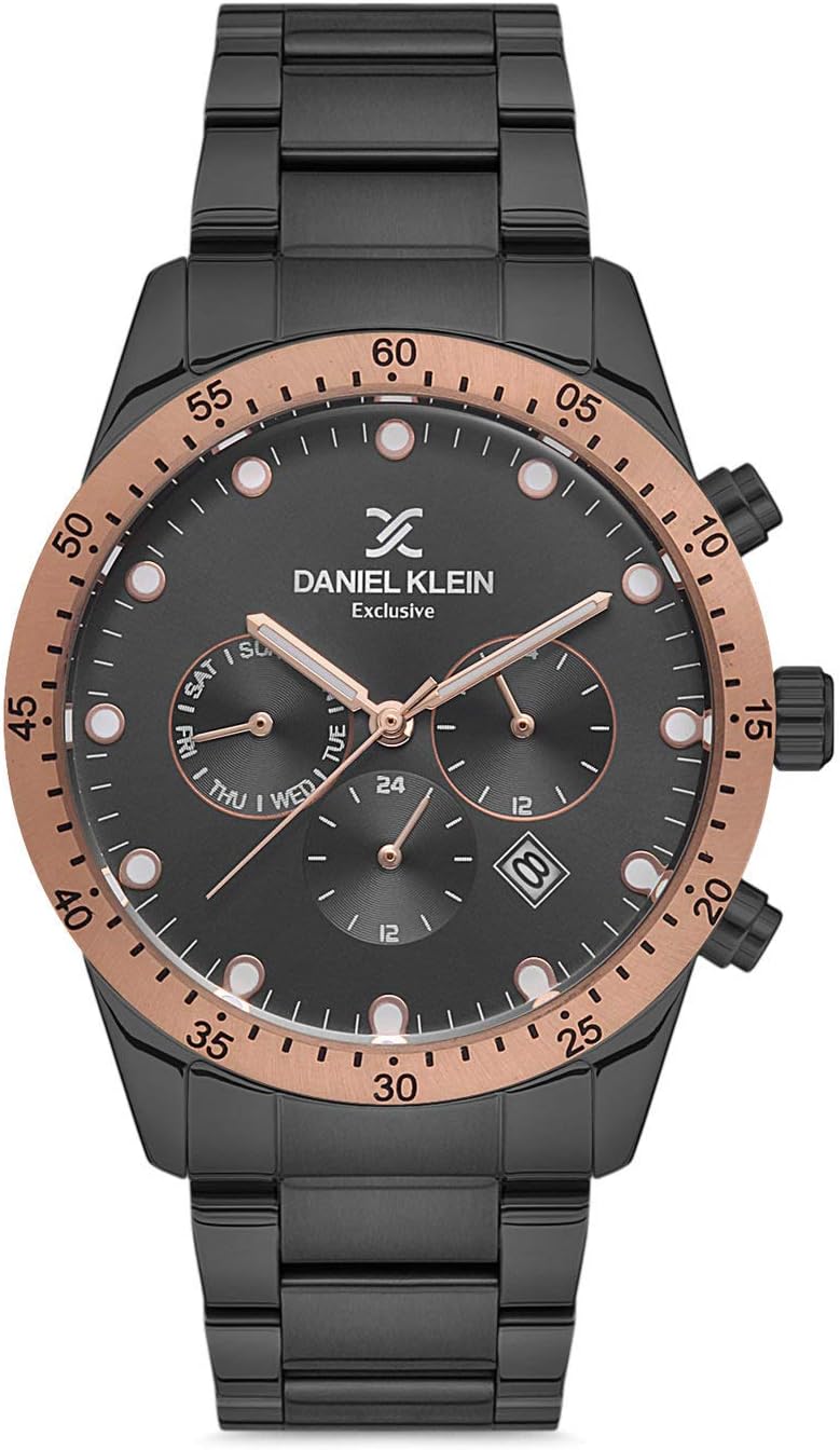 Daniel Klein Exclusive Gents Grey Dial Grey Band Watch DK.1.126006
