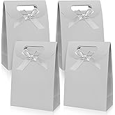 Patdefie Gift bags 4pcs Medium Size 7×4×10 inch Gift Bags with Handles For Party,Birthday,Favor,Weddings,Other Occasion (silver)