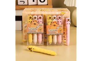 3Pcs/Box Cartoon Capybara Hole Eraser Student Sketch Clean Traceless Eraser Set School Office Stationery Supplies Random,10cm