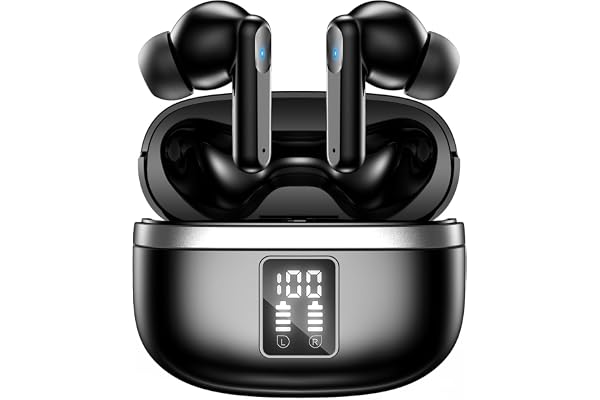 JBMI Bluetooth Earbuds Wireless Headphones, 50H Deep Bass Ear Buds with 4 Noise Cancelling Microphone, IPX5 Waterproof Earpho