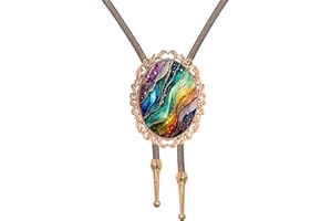 PEARLY JUN Bolo Tie for Women Men Flower Rose Western Cowboy Brown Leather Country Style String Vest Gifts