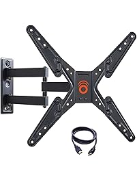 ECHOGEAR Full Motion Articulating TV Wall Mount Bracket 26-55 inch TVs - Features 20 inches Extension, 15 Degrees Tilt 180 Degrees Swivel Flat Screen TVs - EGMF1-BK