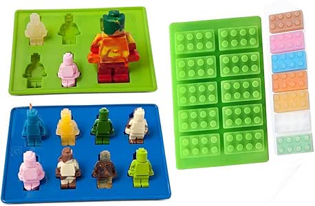 Silicona Silly Candy moldes & Ice Cube bandejas para LEGO bloques de