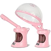 LKT COBTAC 2-in-1 Hair and Facial Steamer with Extendable Arm,Face Steamer for Deep Cleaning,Hair Steamer Humidifier for Deep Conditioning,Tabletop Steamer for Personal Care Use at Home
