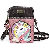 CHALA Cell Phone Crossbody Purse-Women PU Leather/Canvas Multicolor Handbag with Adjustable Strap