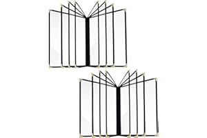 QNTCCX 2Pack Menu Covers 8.5x11 inch - 16 View Clear PVC Menu Covers Waterproof, Stain Resistant & Reusable Restaurant Menu Holders for Restaurants, Cafes, Hotels, Home Kitchens (8 Page Black)