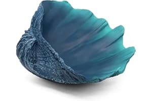 ACCESSORYWAY Extra Large Clam Shells Decorative Bowl-Caribbean Blue Sea Shells Decorative Storage Bowls for Coastal Beach theme house table centerpiece decorations & Nautical decor for coffee table-12.4"-1PC