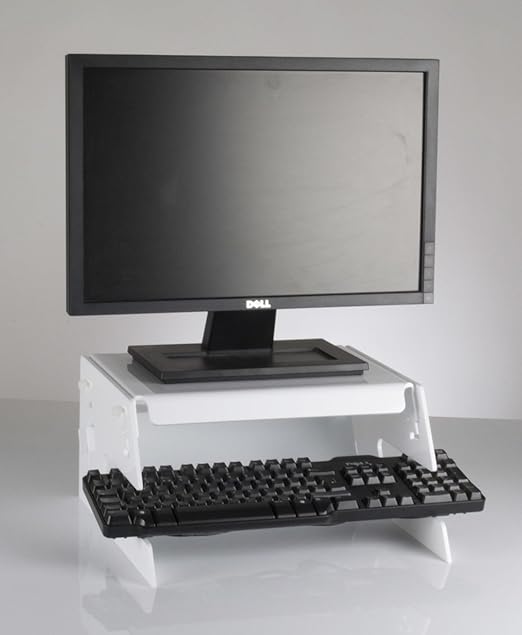 Desktop Innovations Height Adjustable Monitor Stand With Keyboard Tray
