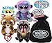 TY Beanie Boos Zuri (Monkey), Rusty (Raccoon) & Wasabi (Baboon) Gift Set Bundle with Bonus 