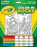 Crayola Color-In Socks with 1 Pair of Socks and 4 Fabric Markers - Under the Sea Design