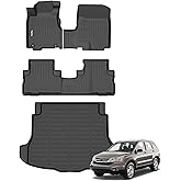 Wailtnb-All Weather Floor Mats & Cargo Liner for Honda CRV 2007-2011 Custom Fit Honda CRV 2007-2011 Waterproof Durable Easy to Clean Accessories