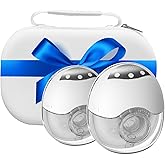 Breast Pump Hands Free Wearable Portable Electric Breast Pump with 4 Modes & 12 Levels, Rechargeable & Smart Display Double Breastfeeding Pump, 24/21/19mm Flange, 2 Pack