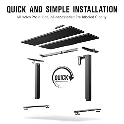 Veken 47.2 Inch Electric Standing Desk, Height