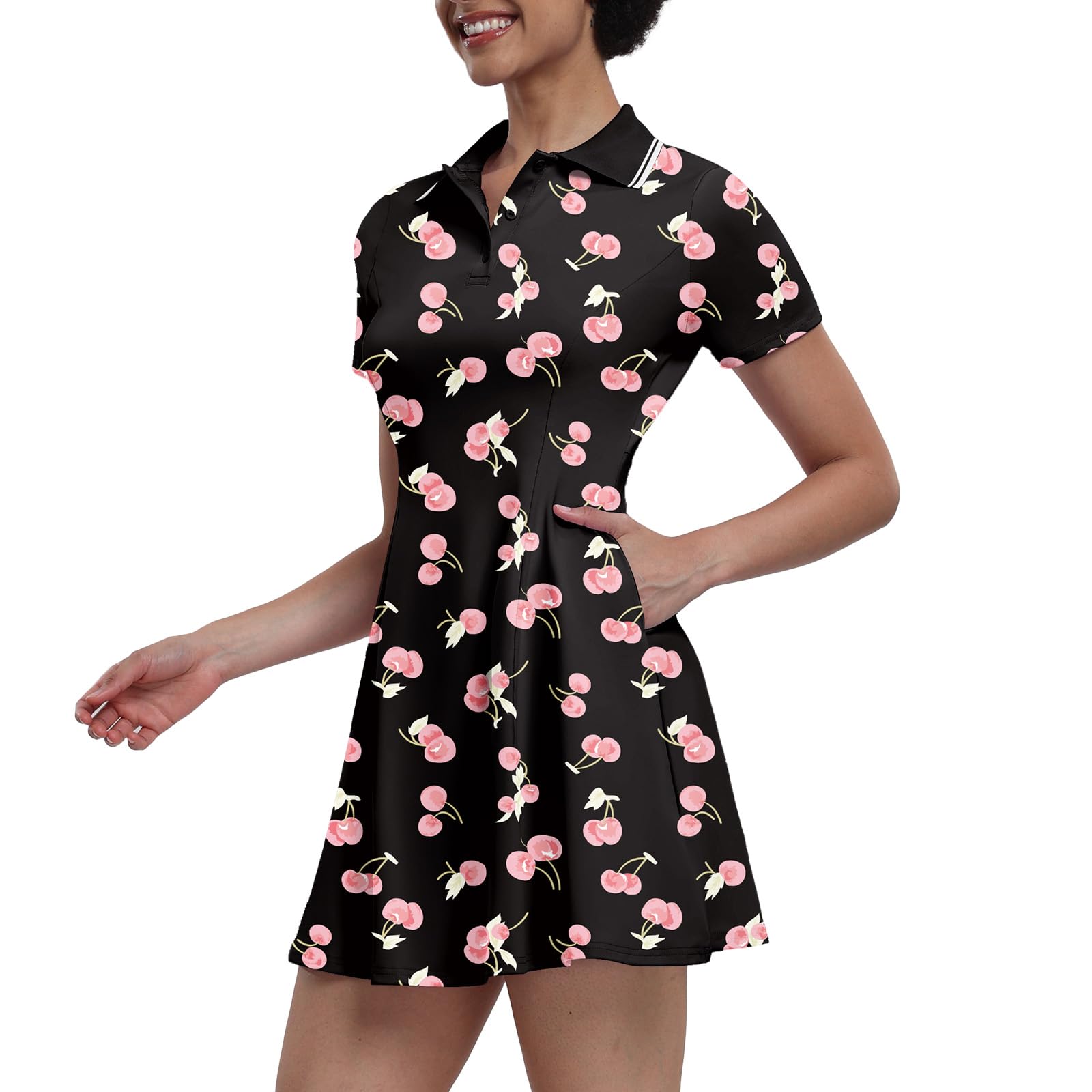 GGOV Womens Tennis Dresses Golf Dress Short Sleeve with Shorts Workout ...