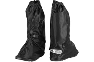 COMFECTO Reusable Boot Shoe Covers with Reflector Zipper Elastic Bands, Foldable Non-Slip Water Resistant Protective Overshoes Cover for Rain Outdoor Sports Hiking Climbing Camping Fishing Cycling for Unisex