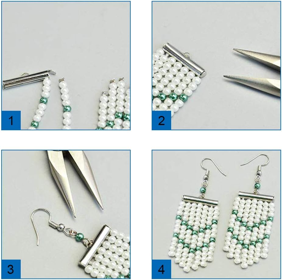 PH PandaHall 200 pcs 5 Sizes Iron Slide On End Clasp Tubes for Jewellery Making Handcraft Works Necklace Bracelet - Image 3
