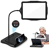 Magnifying Glass with Light and Stand 50 Ultra-Bright LEDs Black | Large Magnifying Lamp with Light Magnifying Glass on Stand Hand-Free with 360&deg; Flexible Gooseneck for Close Work Reading