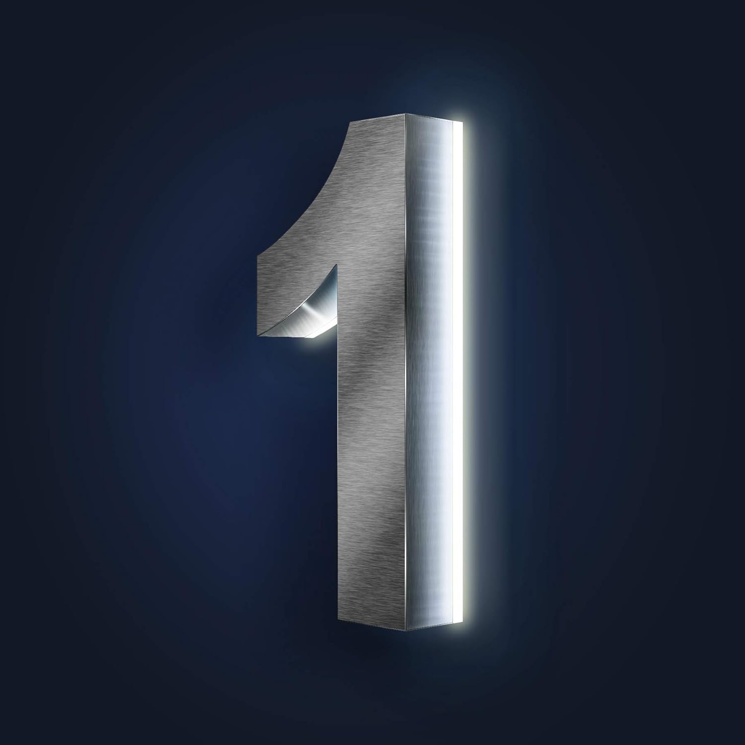 Metzler Hausnummer Edelstahl - indirekte LED-Beleuchtung - rostfrei & wetterfest - Spritzwassergeschützt - klassisches Design (1)