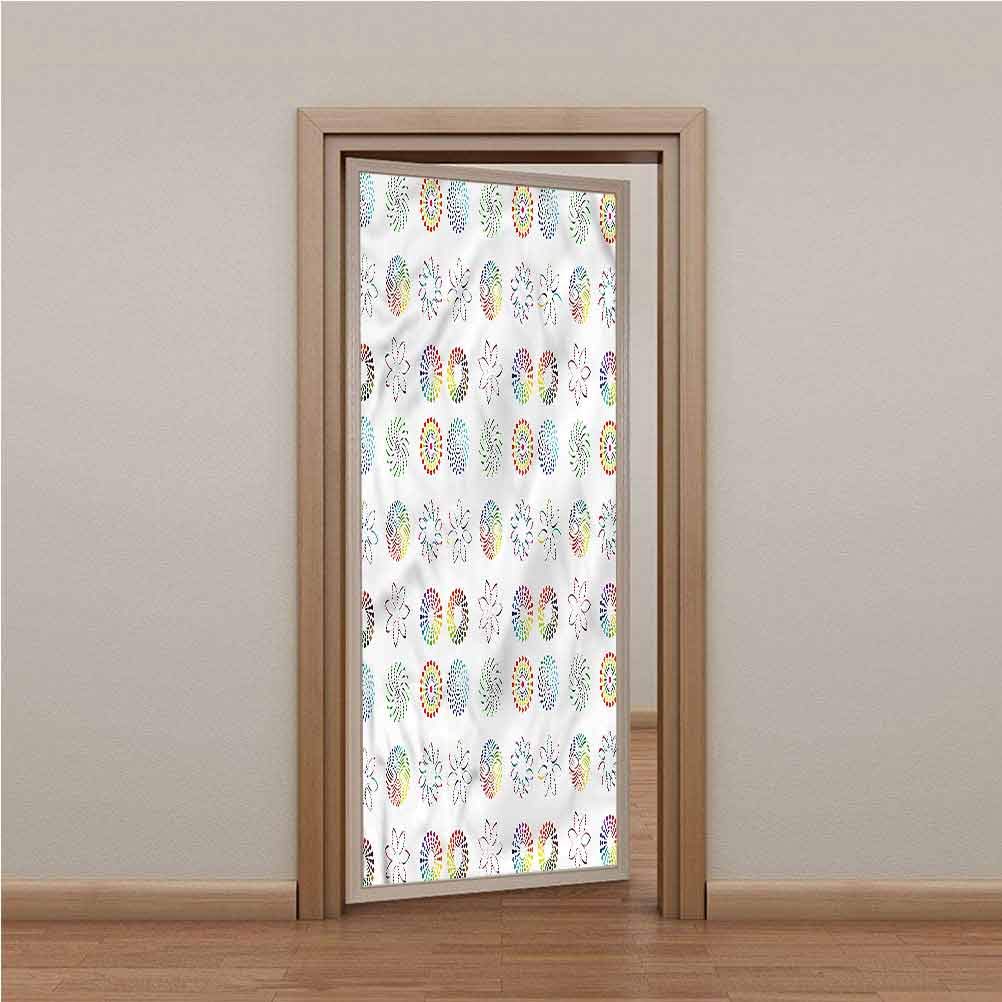 3D Door Wallpaper Murals Wall Stickers, AbstractColorful