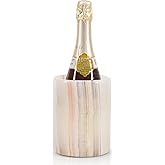 SPESHSTONES Marble Wine Chiller 6.5 Inch Cream Onyx Wine Cooler for White Wine Bottles, Champagne, Beverage & Home Bar Accessories, Stone Bottle Holder for Housewarming Gifts & Wedding Decor
