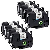 8-Pack TZ-251 24mm 0.94 Laminated White Label Tape