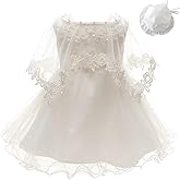 3Pcs Set Baby Girl Dress Christening Baptism Gowns Formal Dress