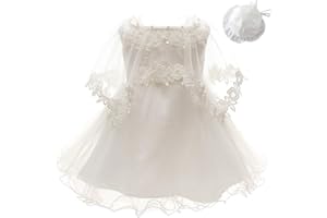 3Pcs Set Baby Girl Dress Christening Baptism Gowns Formal Dress