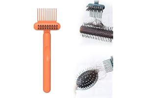 SENOY 2-in-1 Comb Cleaner with Pick and Bristles,Portable Hair Brush Cleaner, Hair Brush Cleaner Tool, Hairbrush Cleaner Tool, Hairbrush Cleaner Tool Rake Salon Travel Use (Orange 1Pcs)