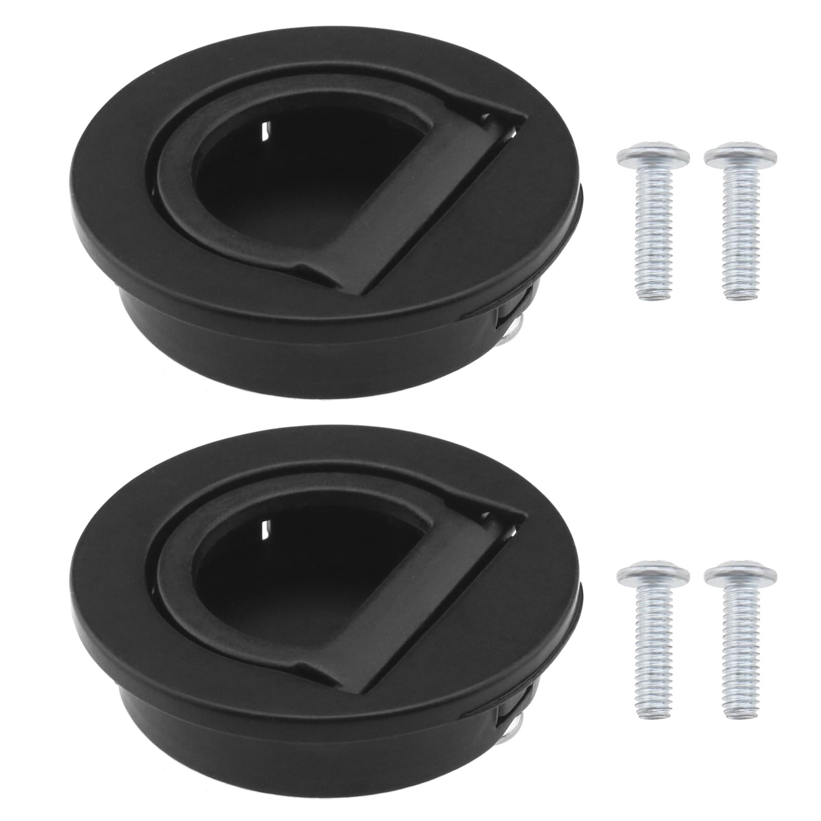 YINETTECH 2PCS Recessed Handles Zinc Alloy Flush Ring Pulls with Screws Invisible Door Knob for Cabinet Drawer Locker Door Boat/Yacht/Car Floor Hatch 40mm OD