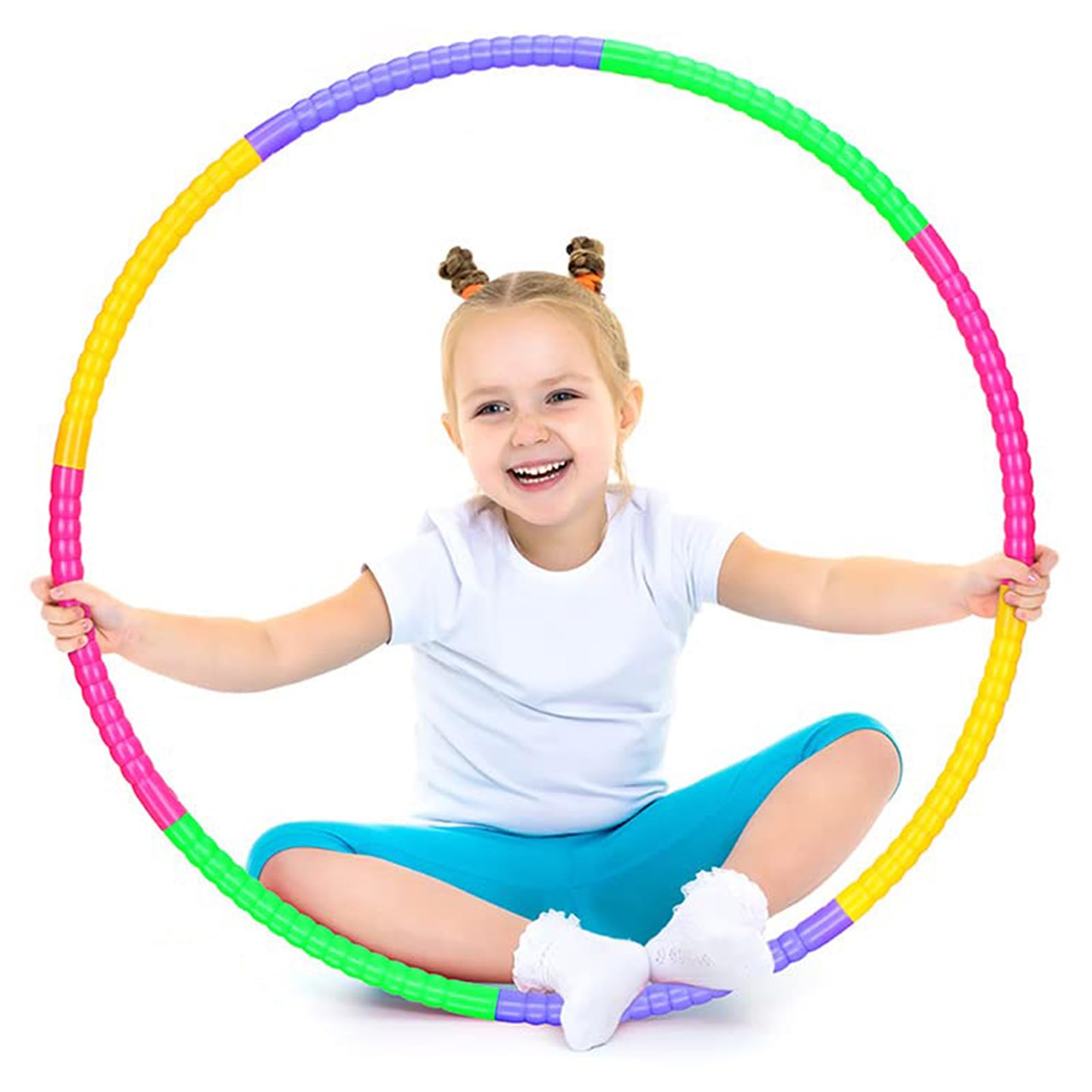 Kids Hula Hoop - Detachable, Collapsible Kids Hula Hoop, Adjustable Hoola Hoops, Ideal for Dancing Playing Sports Games, Swimming & Pet Training - Weight Loss Fitness & Equipment