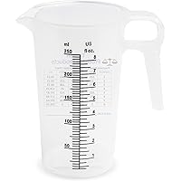8oz 1 Cup Measure Pitcher with Convenient Conversion Chart– Food Grade - Great for Cooking, Home Hobbies, Aquariums, Pet…