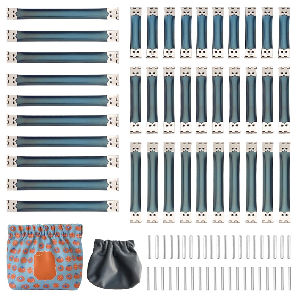 PH PandaHall 40pcs Metal Internal Flex Frame 4 Sizes Hinged Flex Frame Retro Internal Purse Frames Kiss Lock Clasp Clutch Frame for DIY Lipstick Pouch Tissue Bag Purse Bag Sewing Craft 7/9/11/15cm