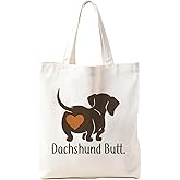 Zeghk Funny Dachshund Gifts Canvas Tote Bag for Women, Dog Tote Bag, Dachshund Gifts for Dachshund Lover, Dog Gift Bag Reusable Grocery Shopping bags Beach Bag
