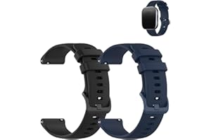 WUNIAK Smart Watch Band 16mm, Soft Silicone Sport Replacement Strap, Waterproof Lightweight Wristband for Men & Women .(Black